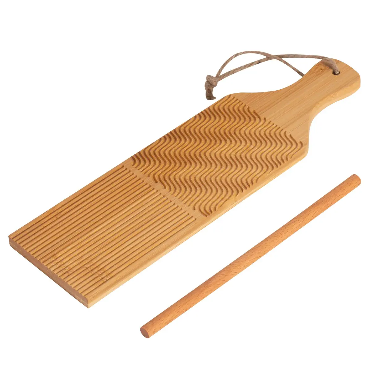 Maveite Gnocchi Board & Pasta Maker with Garganelli Stick | Natural Bamboo Kitchen Tool for Italian Dinners - view 8