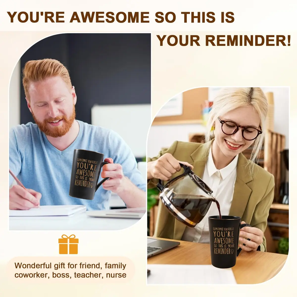 Maustic You Are Awesome Mug 414ml (14 Fl Oz) | Inspirational Gift for Men & Women - view 4