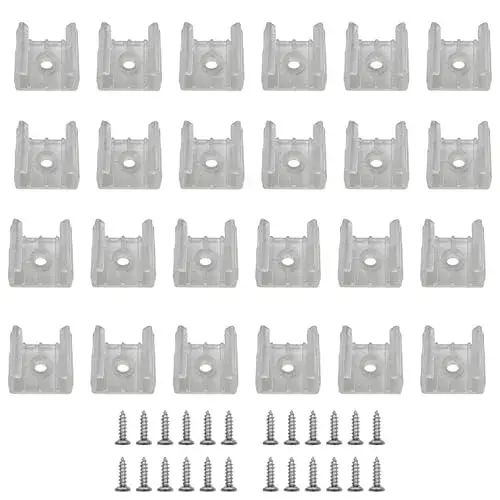GYGhaoho Type B LED Strip Light Fixing Clips - 13mm (0.51 inch) Wide, Translucent, Pack of 120 - main product image