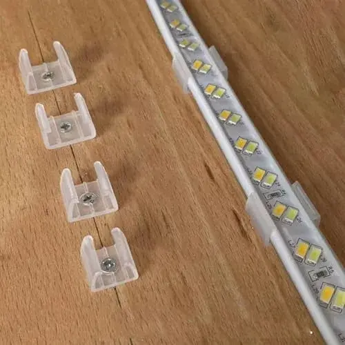 GYGhaoho Type B LED Strip Light Fixing Clips - 13mm (0.51 inch) Wide, Translucent, Pack of 120 - view 4