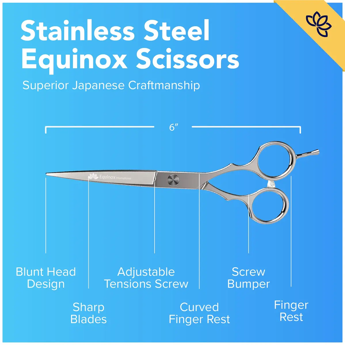 Equinox Professional Hair Scissors Set - Includes Barber & Thinning Shears, Japanese Stainless Steel, 6.5" | Precision Hair Cutting Tools - view 2