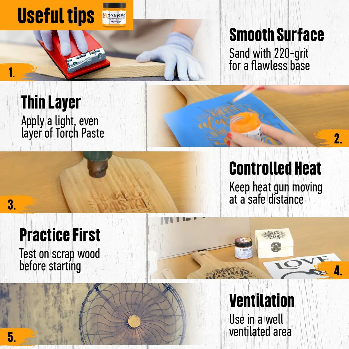 Torch Paste Wood Burning Paste 3 oz | Heat-Activated Non-Toxic Craft Paste for Wood & Canvas - view 5