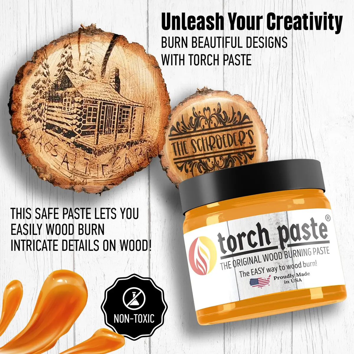 Torch Paste Wood Burning Paste 3 oz | Heat-Activated Non-Toxic Craft Paste for Wood & Canvas - view 3