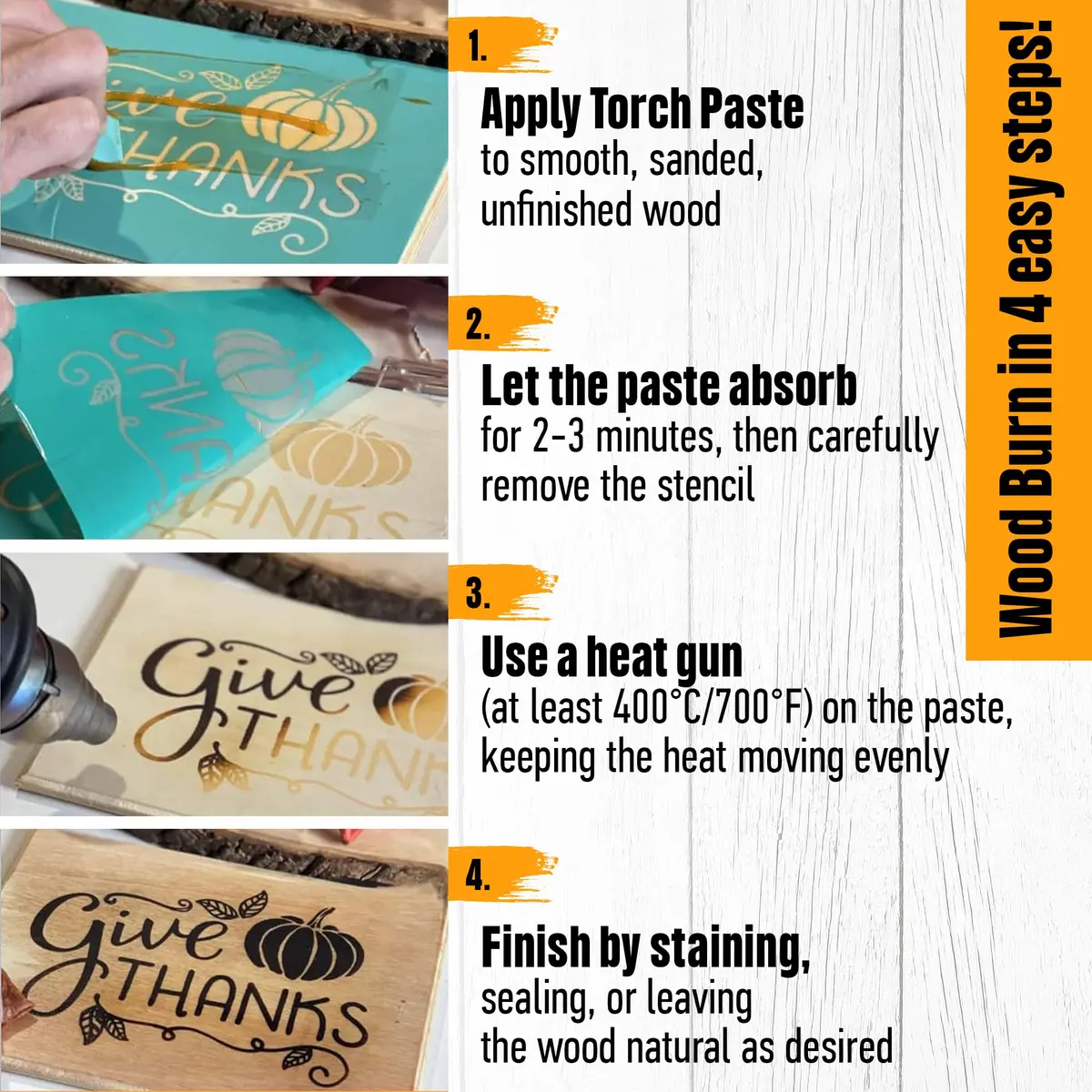 Torch Paste Wood Burning Paste 3 oz | Heat-Activated Non-Toxic Craft Paste for Wood & Canvas - view 4