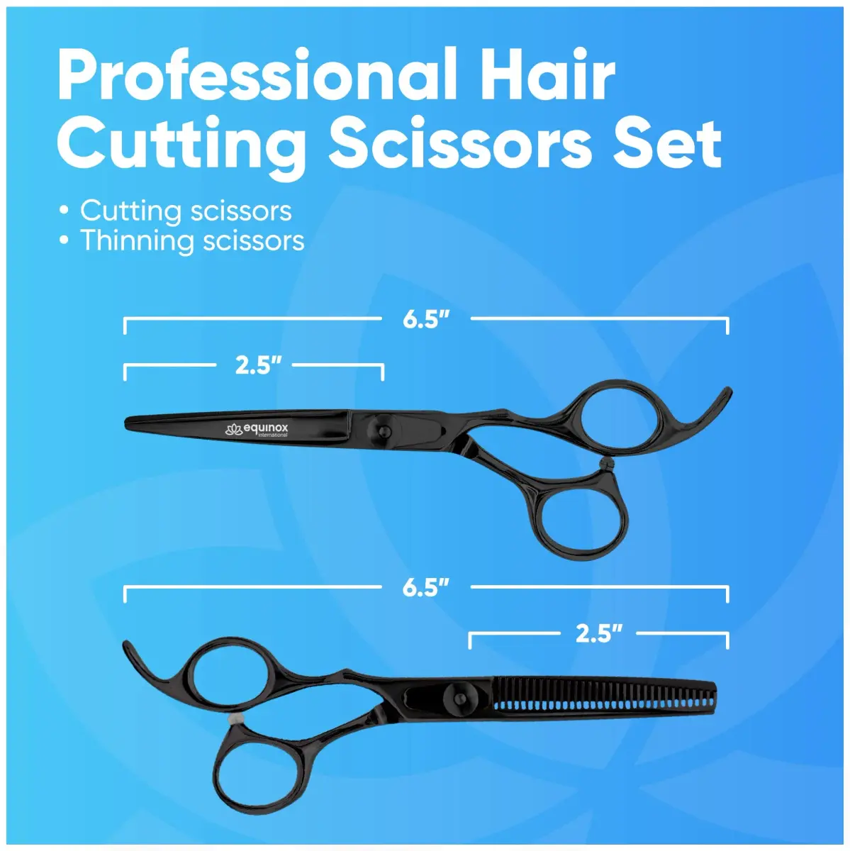 Equinox International 6.5 Inch Black-Thinning Barber Hair Cutting Shears | Japanese Stainless Steel - view 2