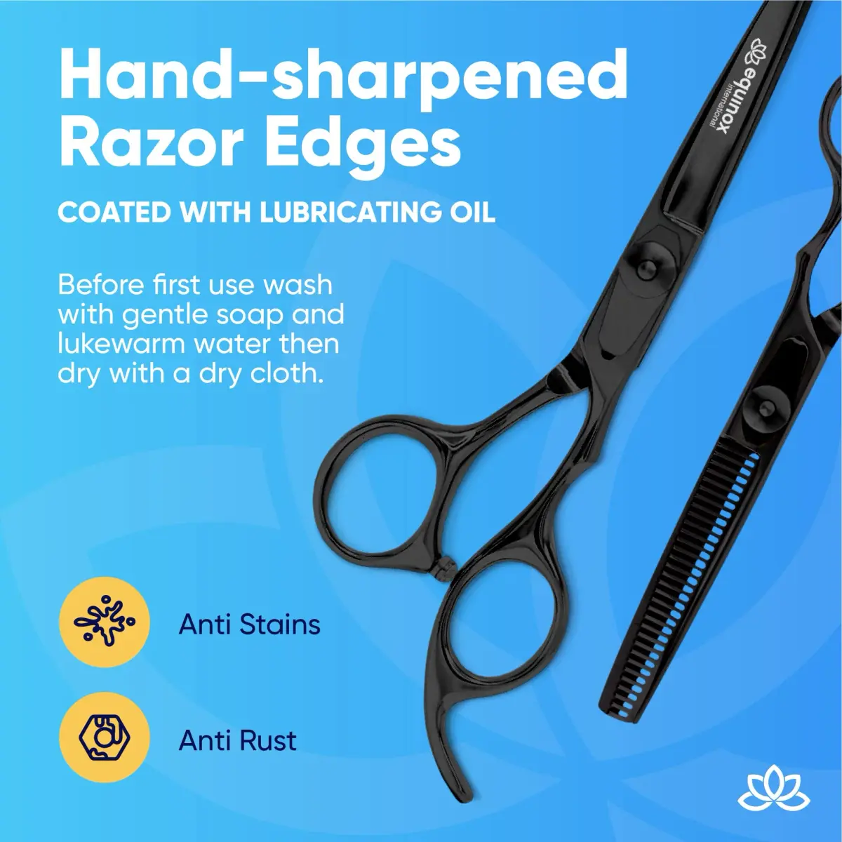 Equinox International 6.5 Inch Black-Thinning Barber Hair Cutting Shears | Japanese Stainless Steel - view 4