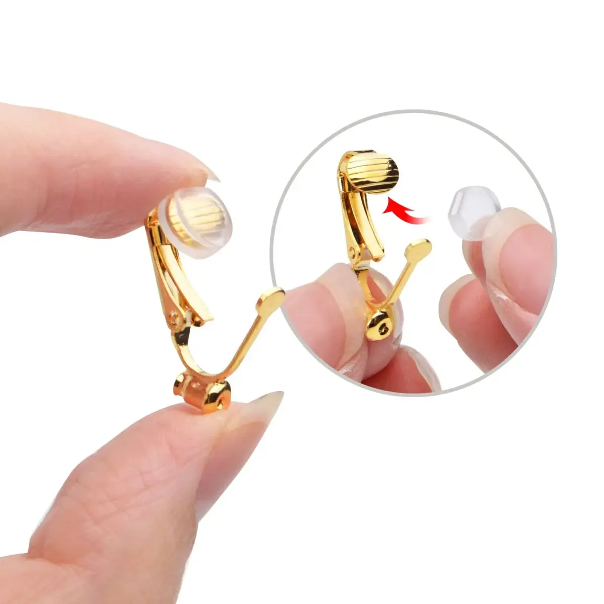 Aylifu 12 Pairs Golden Clip-On Earring Converters Components with Comfort Pads | Hypoallergenic Brass Earring Clips for Non Pierced Ears - view 4
