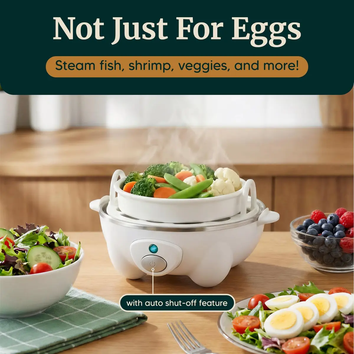 Elite Gourmet 7-Egg Rapid Egg Cooker | Auto Shut-Off, Poacher & Omelet Maker, 120V - view 5