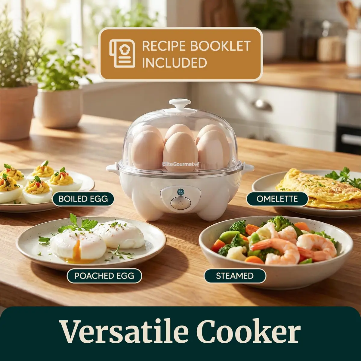Elite Gourmet 7-Egg Rapid Egg Cooker | Auto Shut-Off, Poacher & Omelet Maker, 120V - view 7