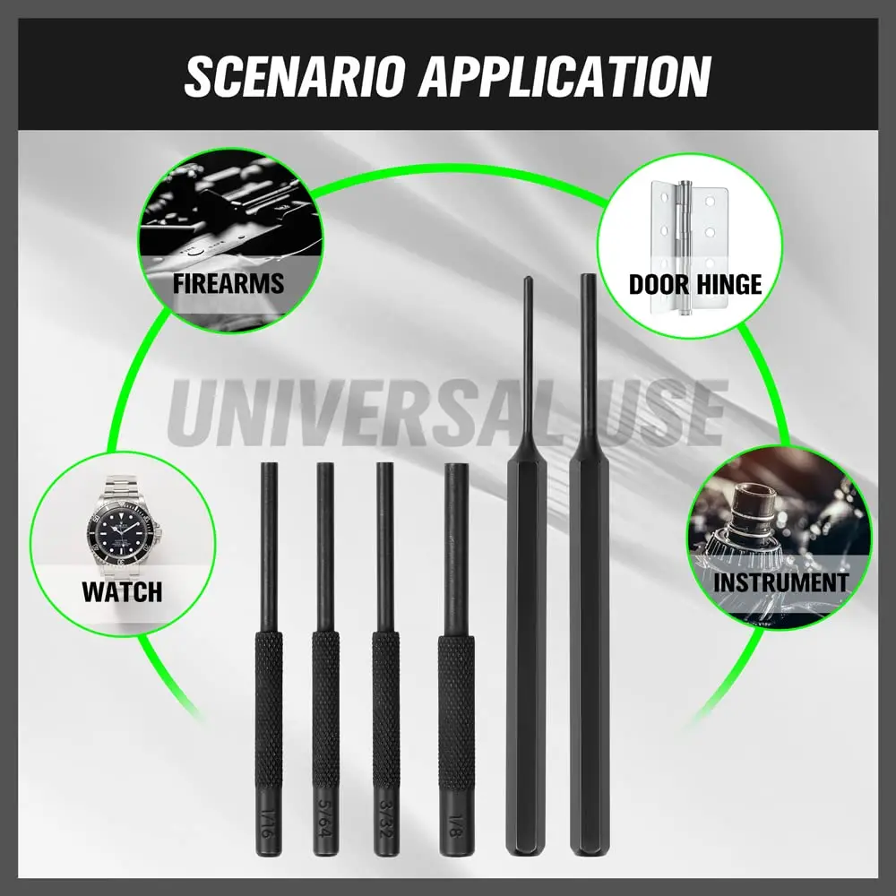 SWANLAKE GARDEN TOOLS 7-Piece Roll Pin Starter Punch and Install Punch Set 1.8mm (1/16") | Precision Assembly Tool - view 5