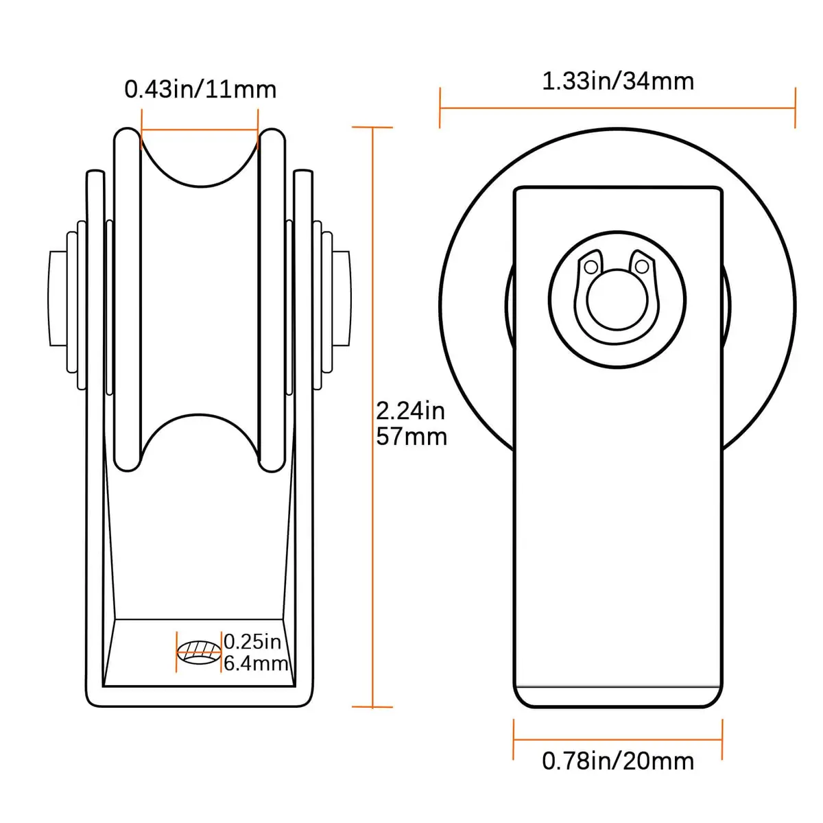 SHINICO Stainless Steel Cable Pulley Wheel with 2 Bearings, 10mm Rope Capacity | Smooth & Silent Operation - view 2