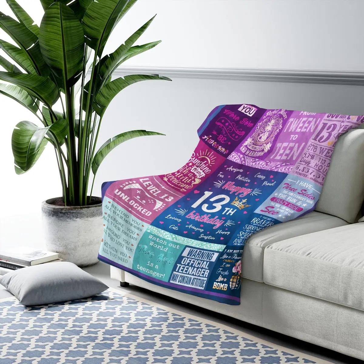 Wisegem 13th Birthday Gift Blanket 50" x 40" | Soft, Wrinkle-Resistant & Perfect for Girls - view 3