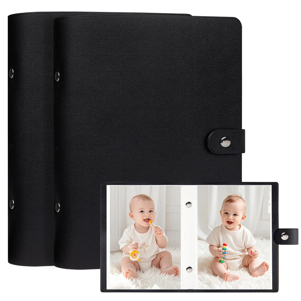 Aevdor Small Photo Album 4x6 | Holds 52 Photos, Black, Compact & Stylish - main product image