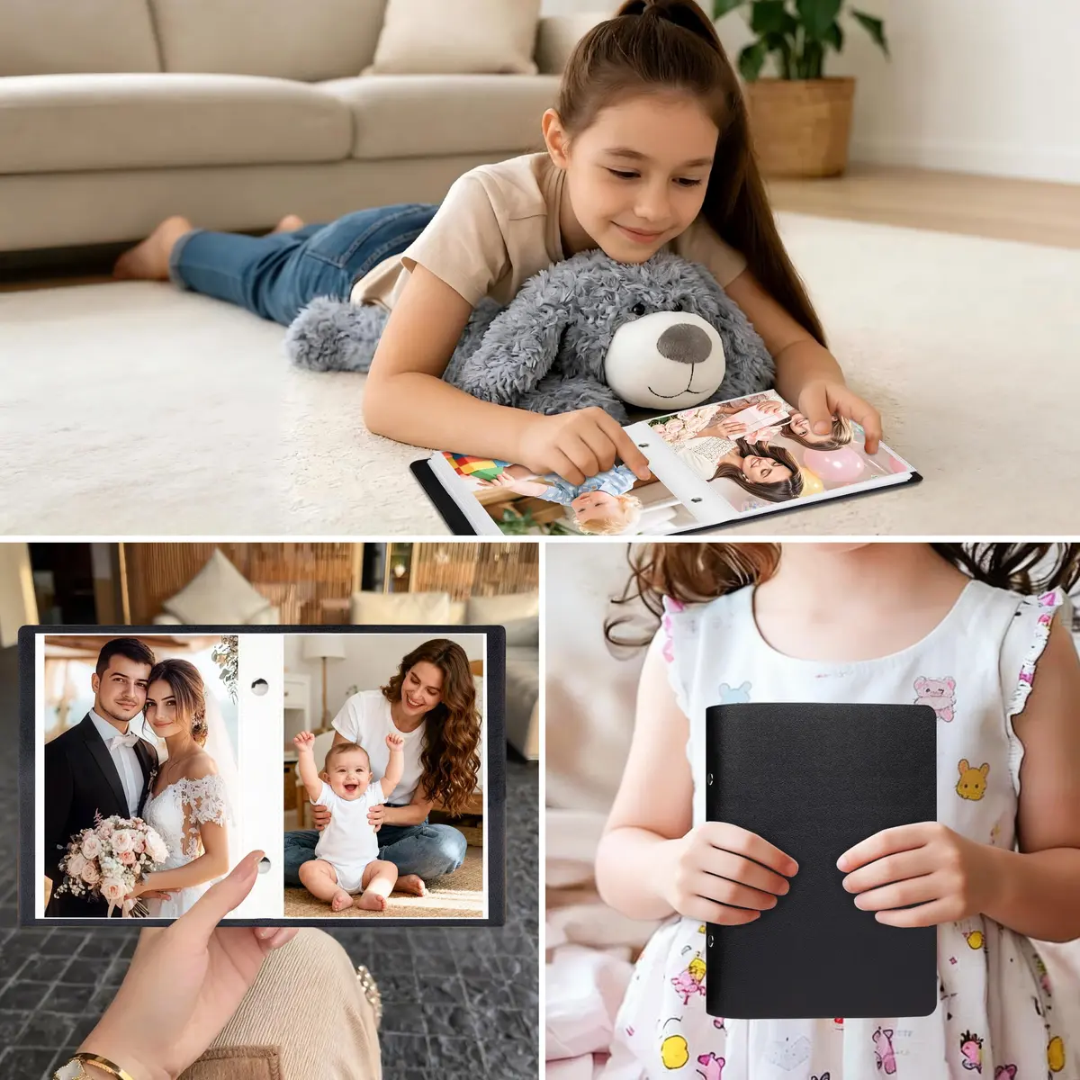 Aevdor Small Photo Album 4x6 | Holds 52 Photos, Black, Compact & Stylish - view 6