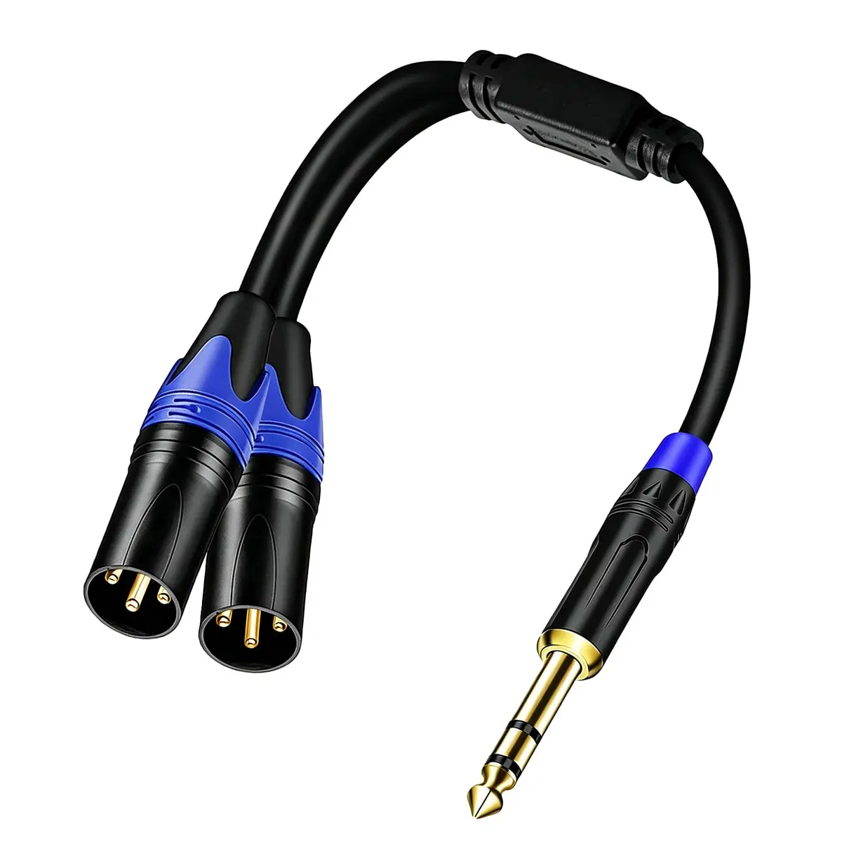 Seefeful 1/4" TRS to Dual XLR Male Y Splitter Cable 1.5 FT | High Noise Cancellation & Shielded - main product image