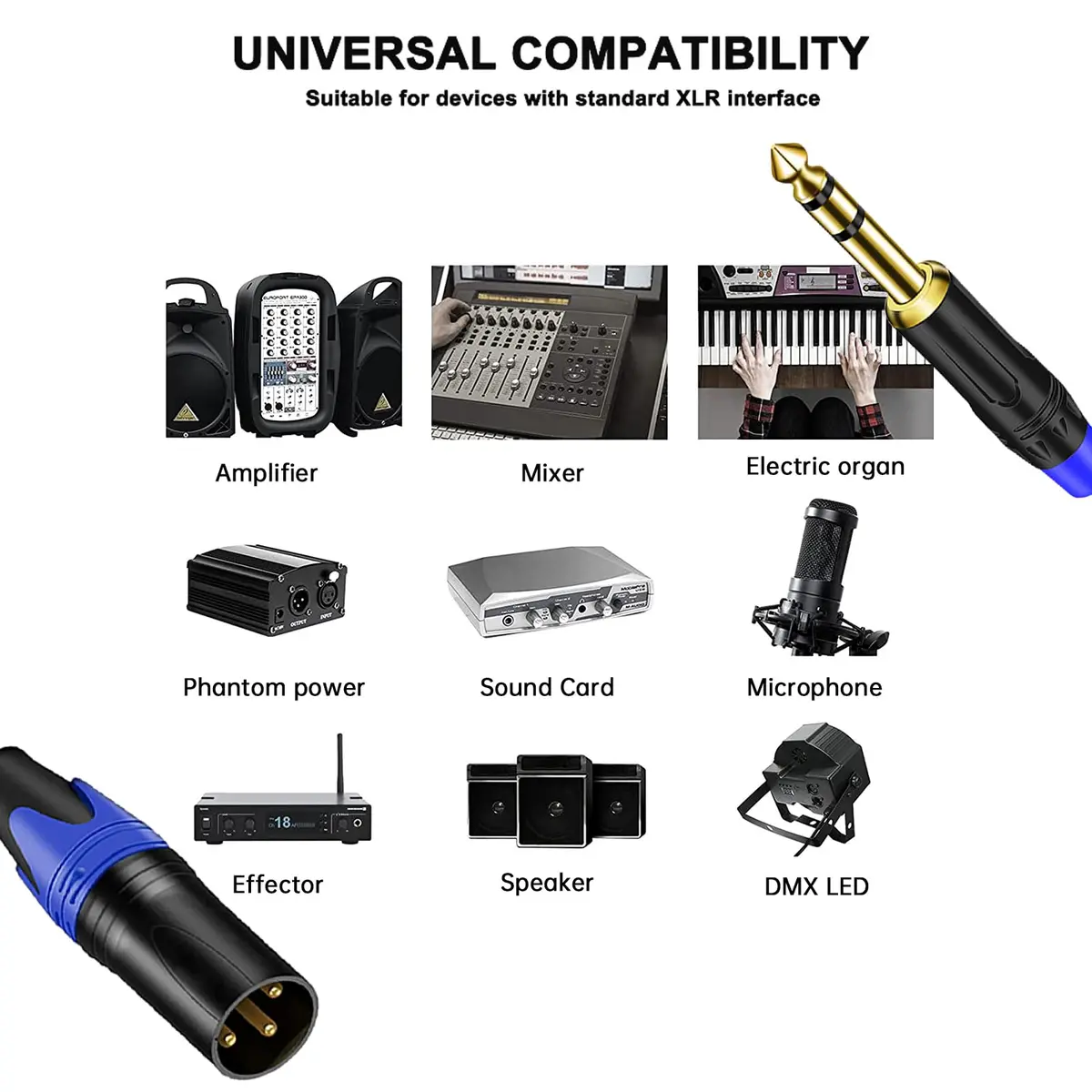 Seefeful 1/4" TRS to Dual XLR Male Y Splitter Cable 1.5 FT | High Noise Cancellation & Shielded - view 6