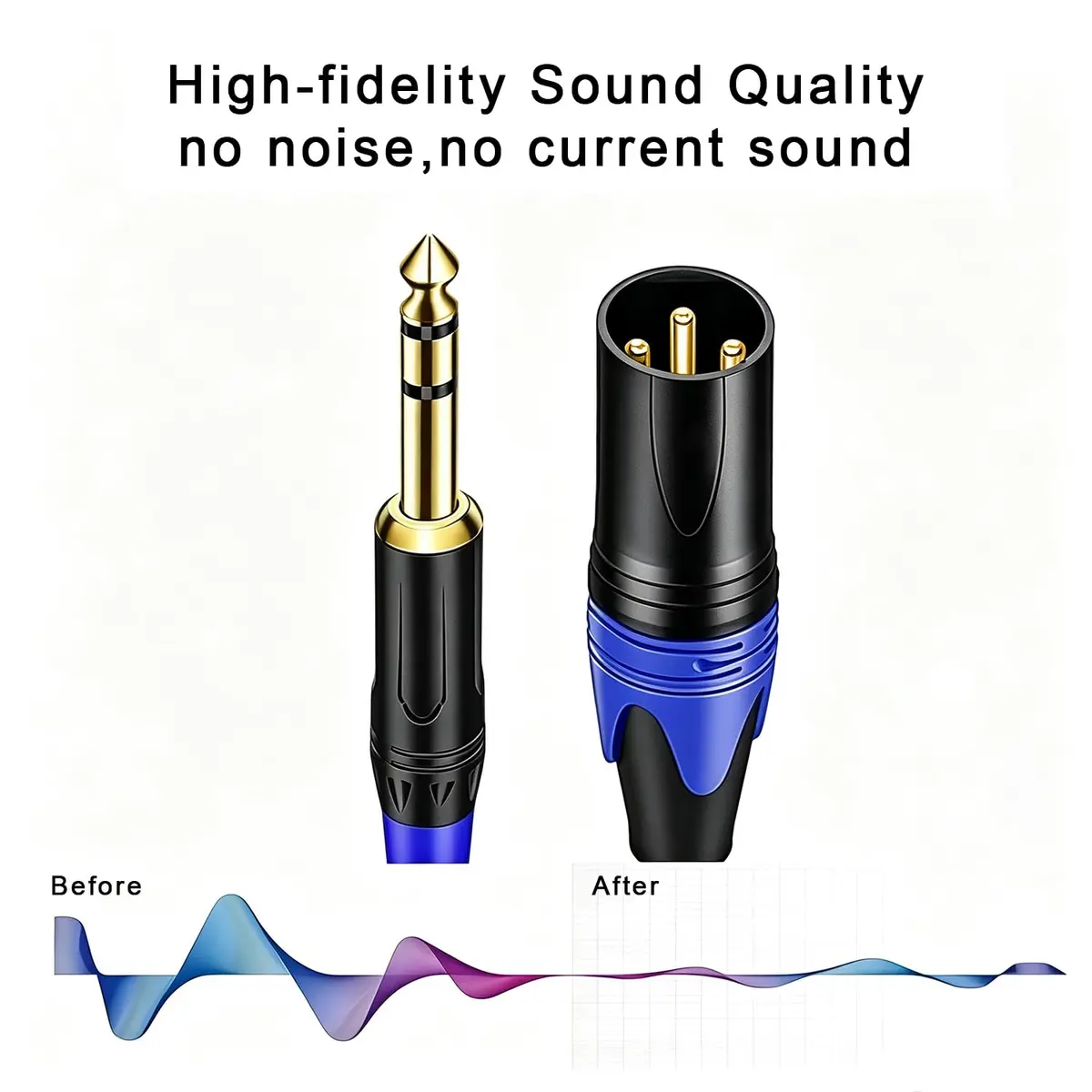 Seefeful 1/4" TRS to Dual XLR Male Y Splitter Cable 1.5 FT | High Noise Cancellation & Shielded - view 2