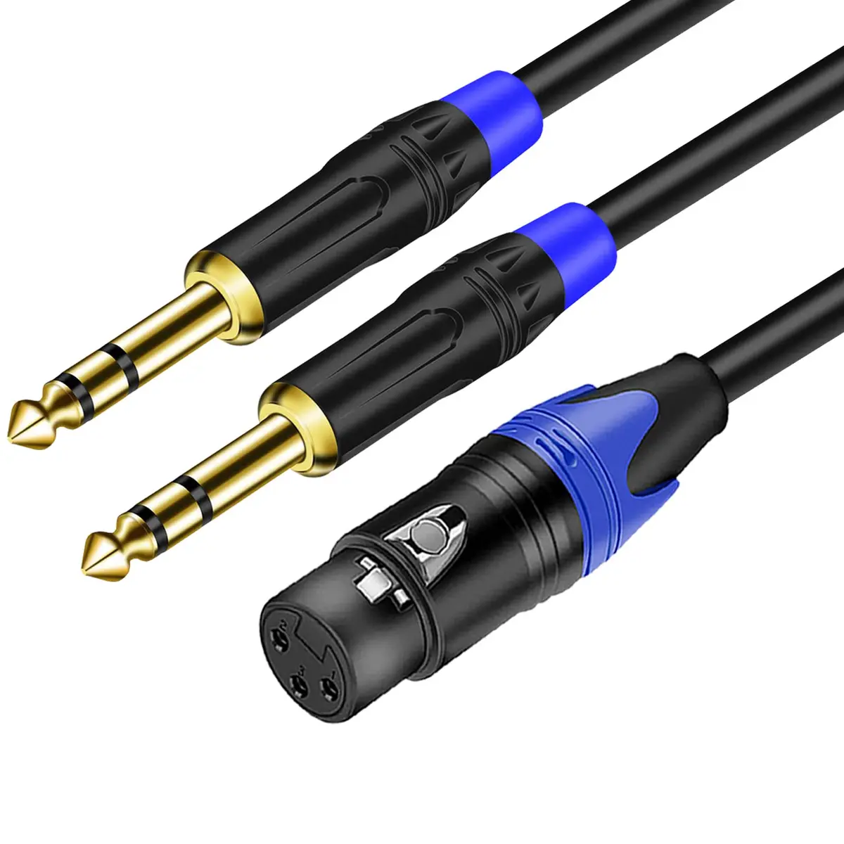 Seefeful Dual Female XLR to 1/4 inch TRS Stereo Cable 11.8 Inches | Unbalanced Microphone Patch Cord - view 8