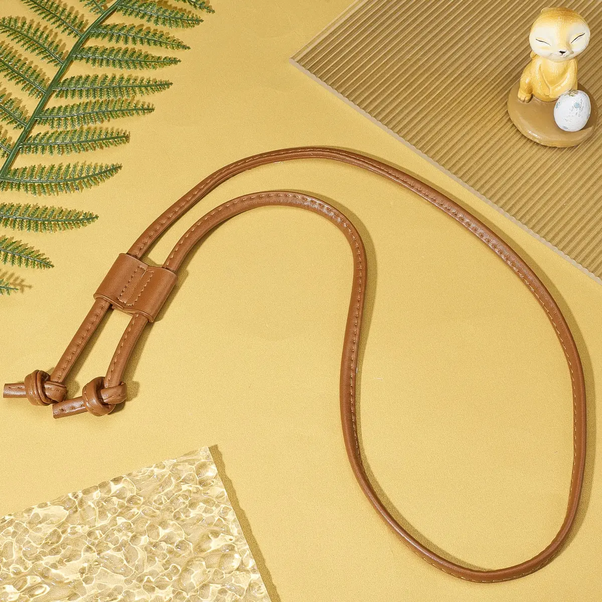 WADORN PU Leather Drawstring Purse Strap 40.1 Inch | Detachable Leather Bucket Bag Strap for DIY Bags - view 5