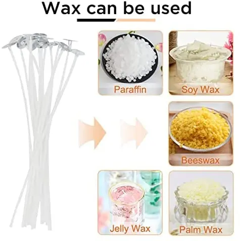 PXBBZDQ 4" Cotton Candle Wick 100 Piece Pre-Waxed for Candle Making, Thin, Lead & Zinc Free - view 3