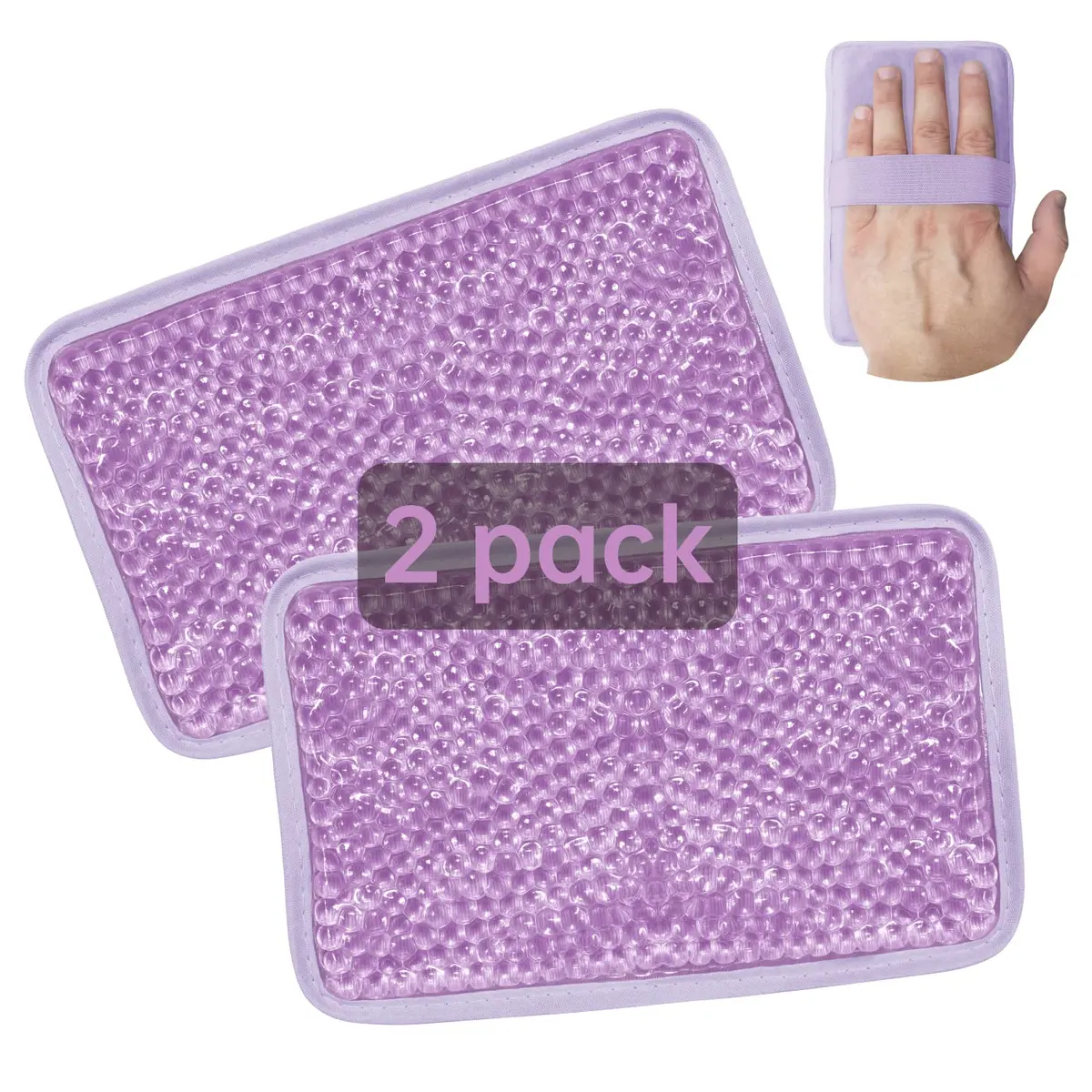 ZNÖCUETÖD Gel Ice Pack with Strap - 2 Pack Reusable Hot Cold Pack, 173g (6.1 oz) Each | Fast Pain Relief for Injuries - main product image