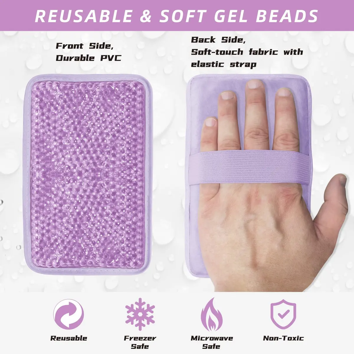 ZNÖCUETÖD Gel Ice Pack with Strap - 2 Pack Reusable Hot Cold Pack, 173g (6.1 oz) Each | Fast Pain Relief for Injuries - view 5