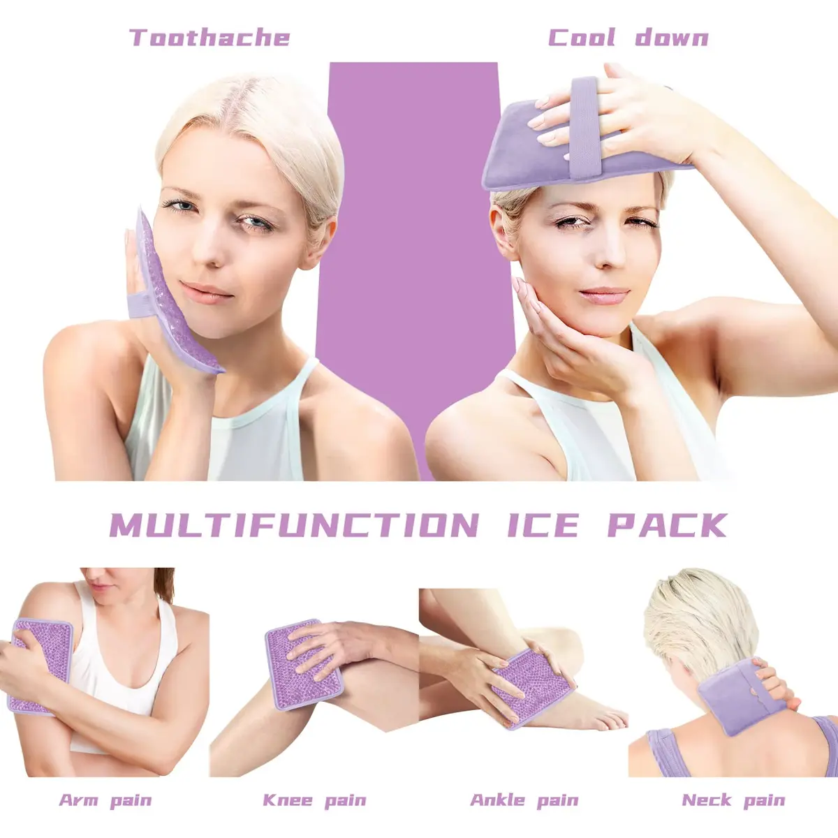 ZNÖCUETÖD Gel Ice Pack for Injuries 1 Pack | Reusable Hot Cold Therapy with Strap - view 3