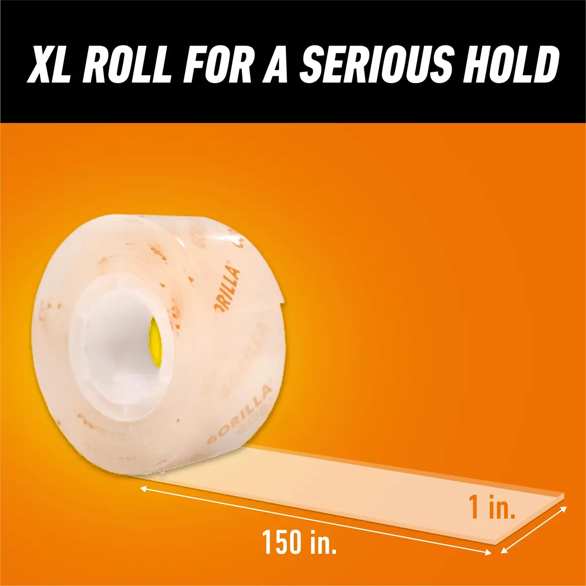 GORILLA Invisible Hold Mounting Tape 1" x 150" Clear 2-Pack | Strong Permanent Bond for Indoor/Outdoor Use - view 6
