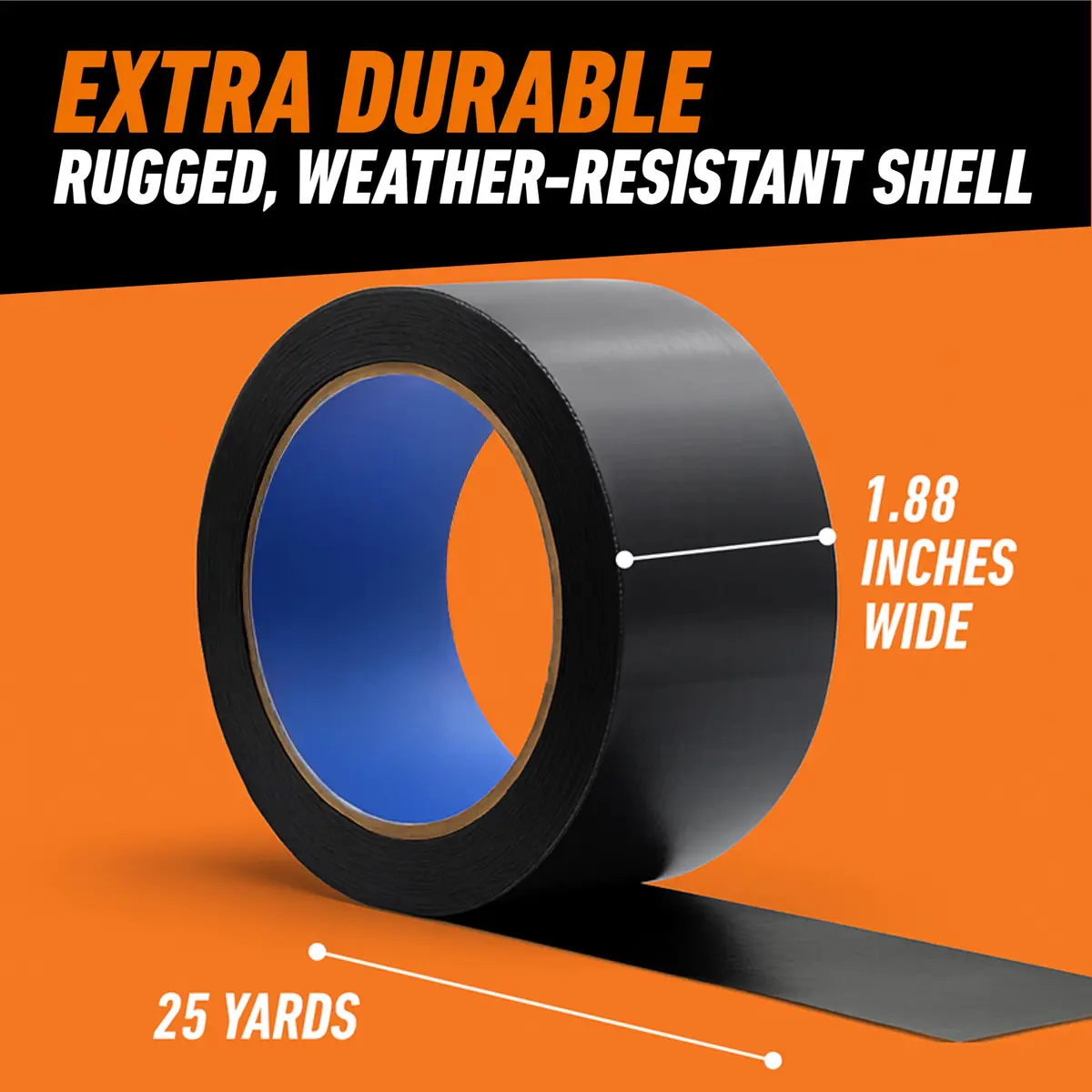 GORILLA All Weather Duct Tape, Black, 1.88 in x 75 ft (2-Pack) | Waterproof & UV Resistant for Outdoor Repairs - view 6