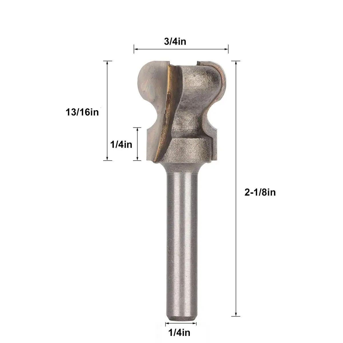 Walfront Finger Pull Bit 1/4in Round Shank Carbide Center Point Drill Bit for Drawer Pull, Cork Wood Hardwood Veneer, Slotting & Keyholes (70-120 chars) - main product image