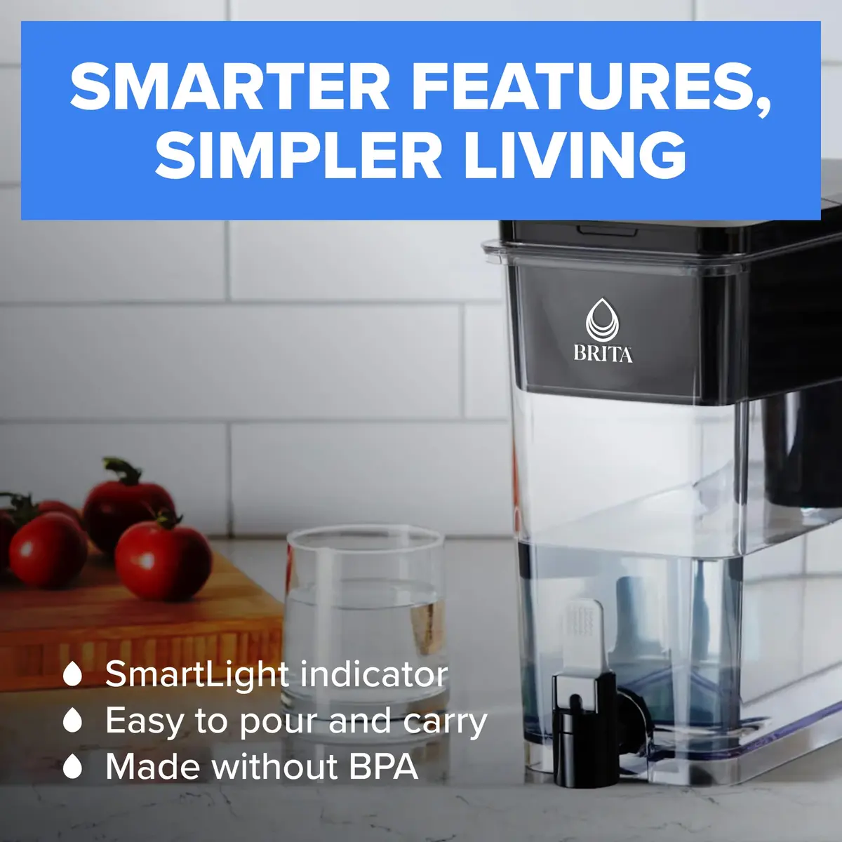 Brita UltraMax 27 Cup Water Dispenser with 1 Standard Filter, Black | Fridge-Friendly & Space-Saving - view 4