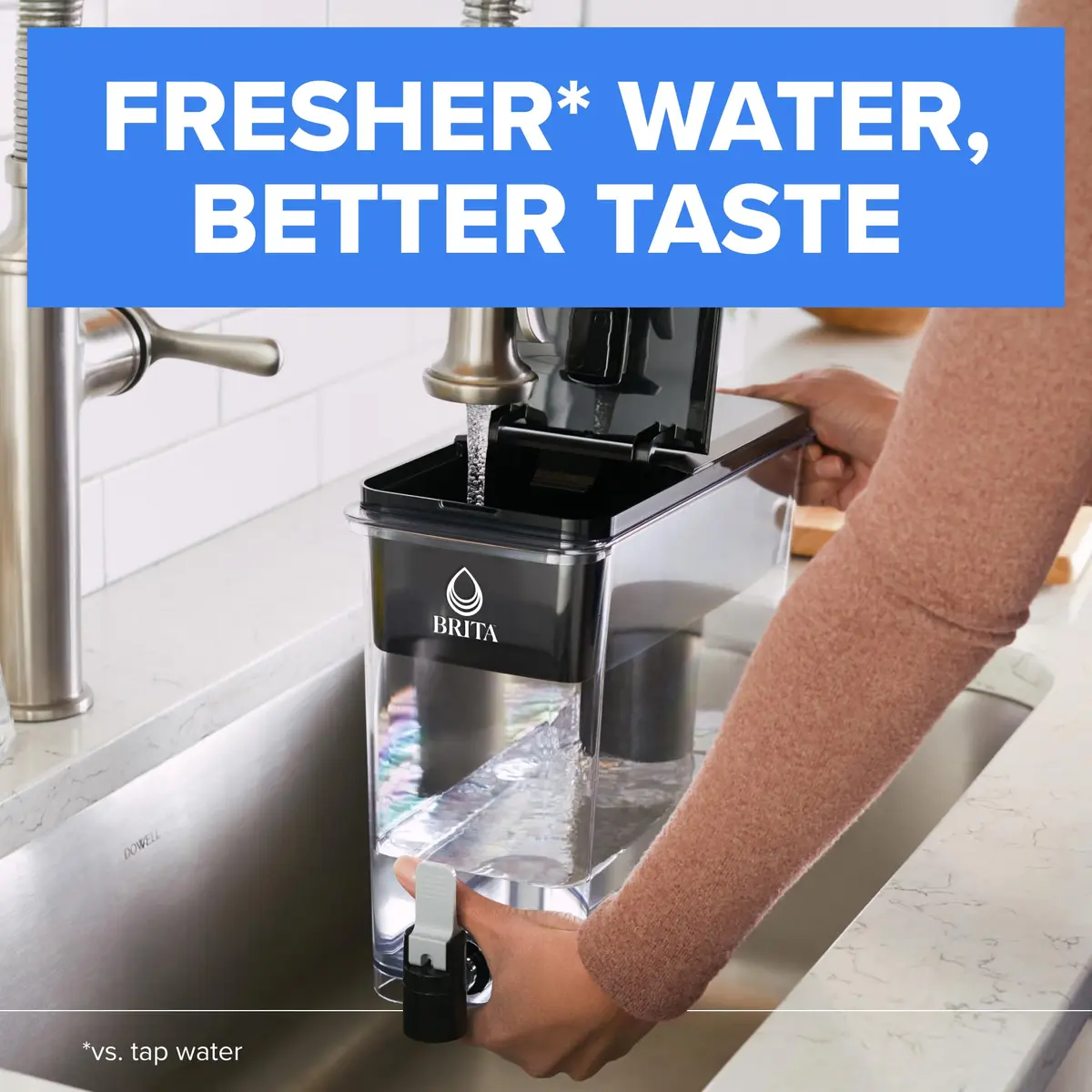 Brita UltraMax 27 Cup Water Dispenser with 1 Standard Filter, Black | Fridge-Friendly & Space-Saving - view 2