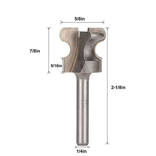 Walfront Finger Pull Bit 1/4in Round Shank Carbide Center Point Drill Bit for Drawer Pull Router Slotting in Cork Wood Hardwood Veneer Keyholes | Accurate Positioning - view 4