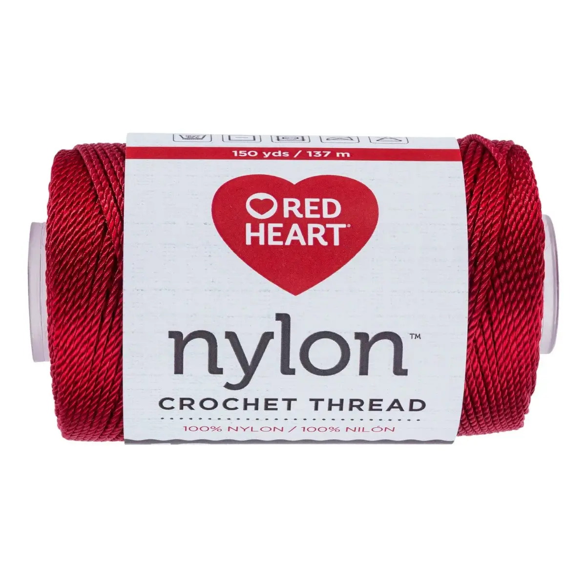 Red Heart Nylon Crochet Thread Size 18, Red, 137m (150 Yards) | Perfect for Purses, Belts, Totes & Home Decor - main product image