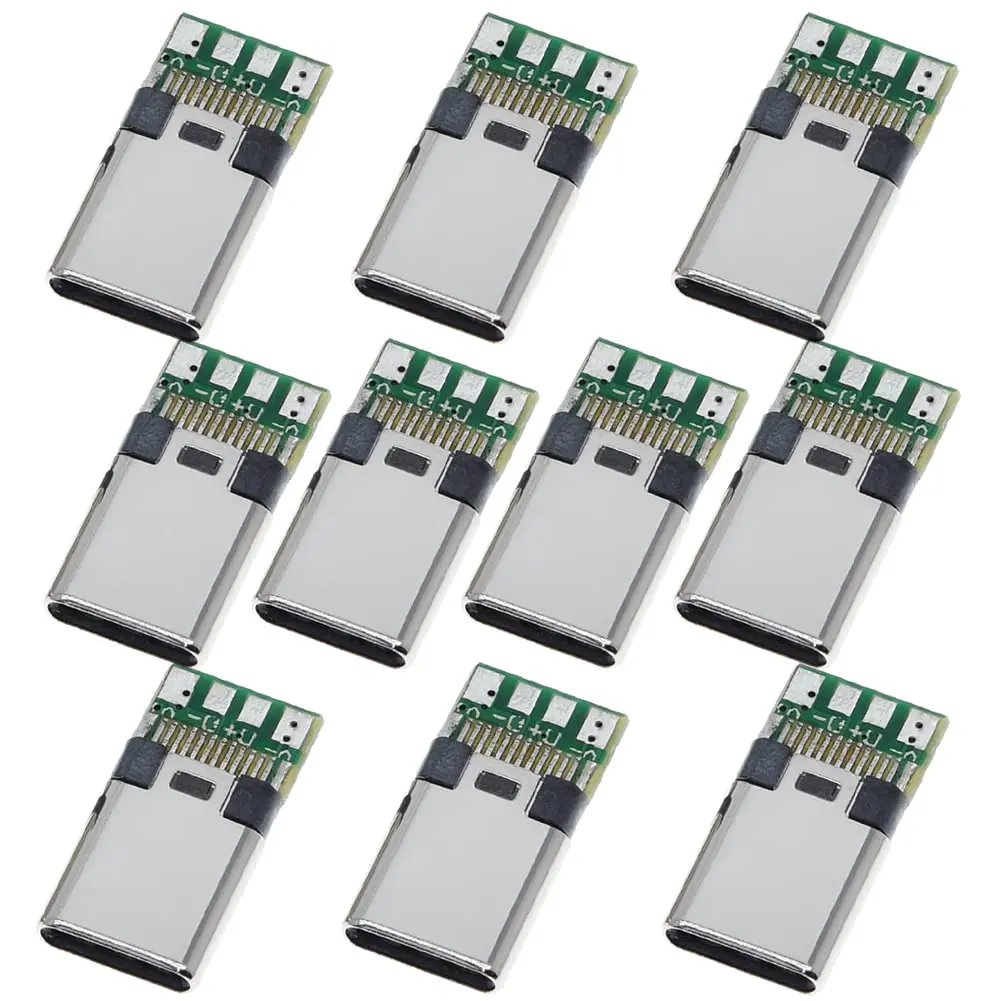 ANMBEST USB 3.1 Type C Male Connector 24 Pins with PCB Board Support Module (10-Pack) | 5Gbps Data Transfer - main product image
