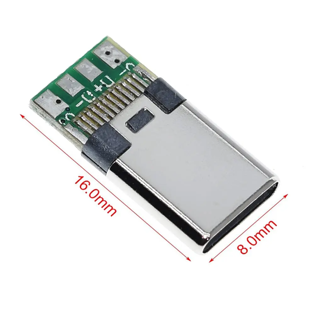 ANMBEST USB 3.1 Type C Male Connector 24 Pins with PCB Board Support Module (10-Pack) | 5Gbps Data Transfer - view 3