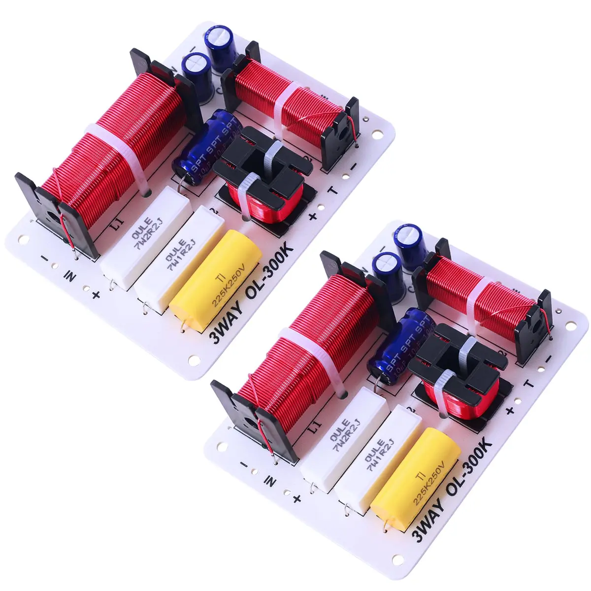 AICARS 3 Way Crossover Speaker Frequency Divider 180W (11.5 x 8.5 x 3.2cm) | HiFi Audio Crossover for Home & Car - main product image