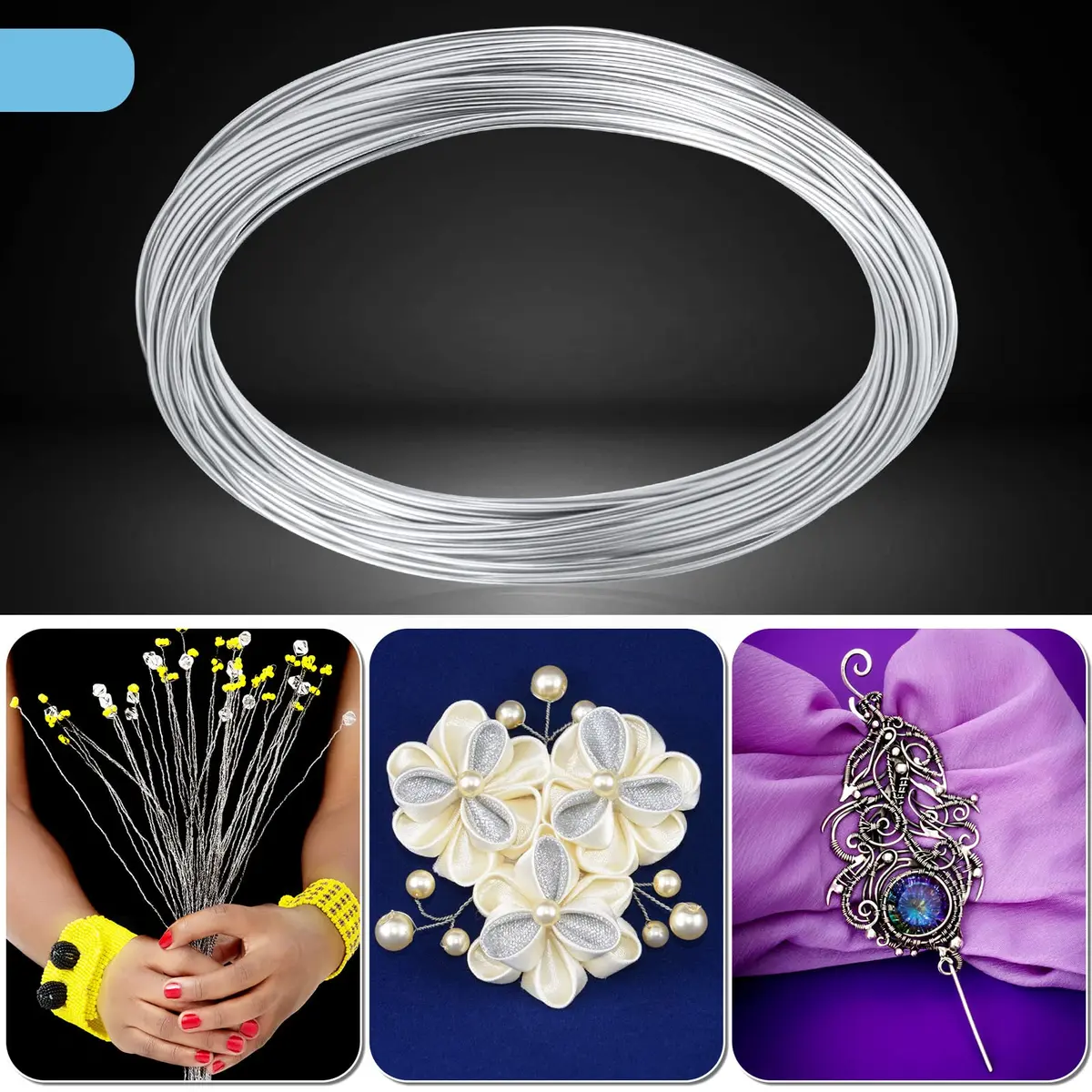 Cruzix 18 Gauge Aluminum Craft Wire 1mm (52.5 Ft / 16m) Silver | Bendable & Tarnish Resistant for Jewelry Making - view 6