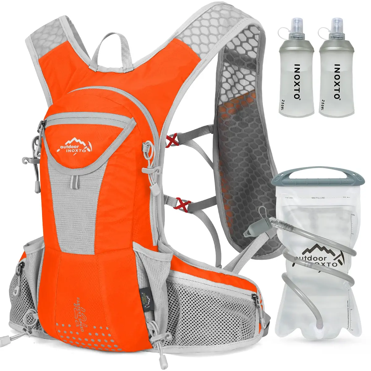 IX INOXTO Hydration Pack Backpack 12L Light Orange | Water-Resistant, Lightweight, Durable - main product image