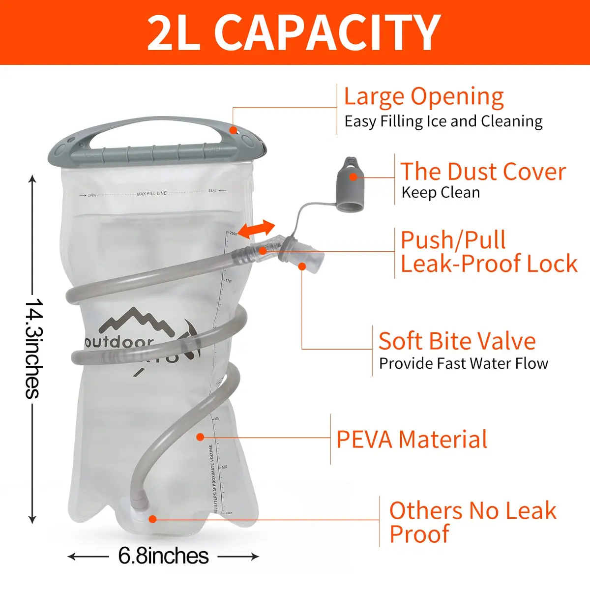 IX INOXTO Hydration Pack Backpack 12L Light Orange | Water-Resistant, Lightweight, Durable - view 5