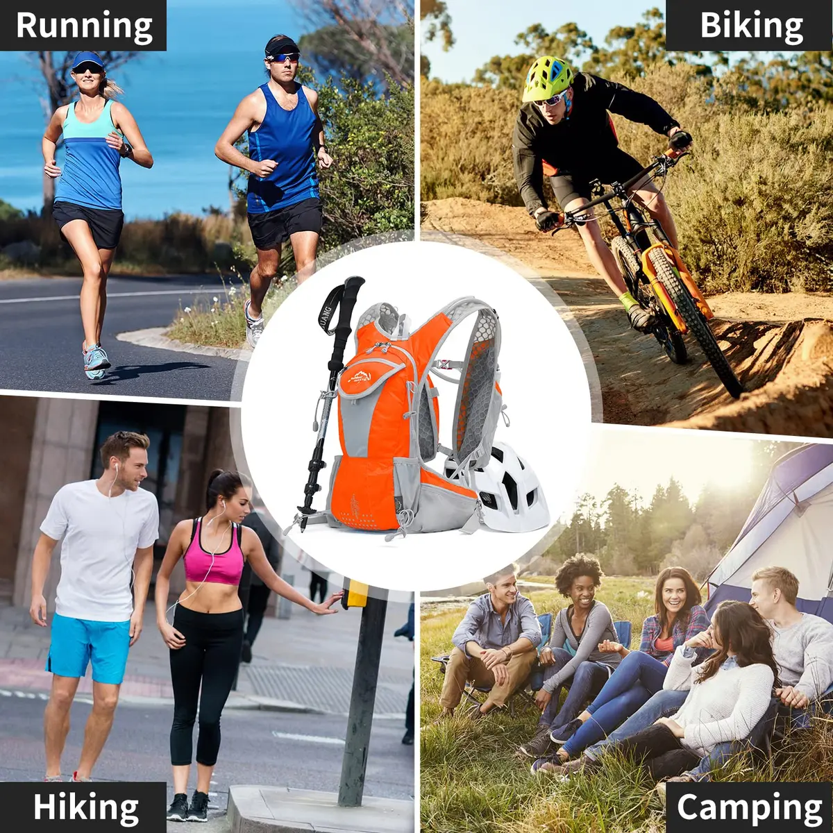 IX INOXTO Hydration Pack Backpack 12L Light Orange | Water-Resistant, Lightweight, Durable - view 6
