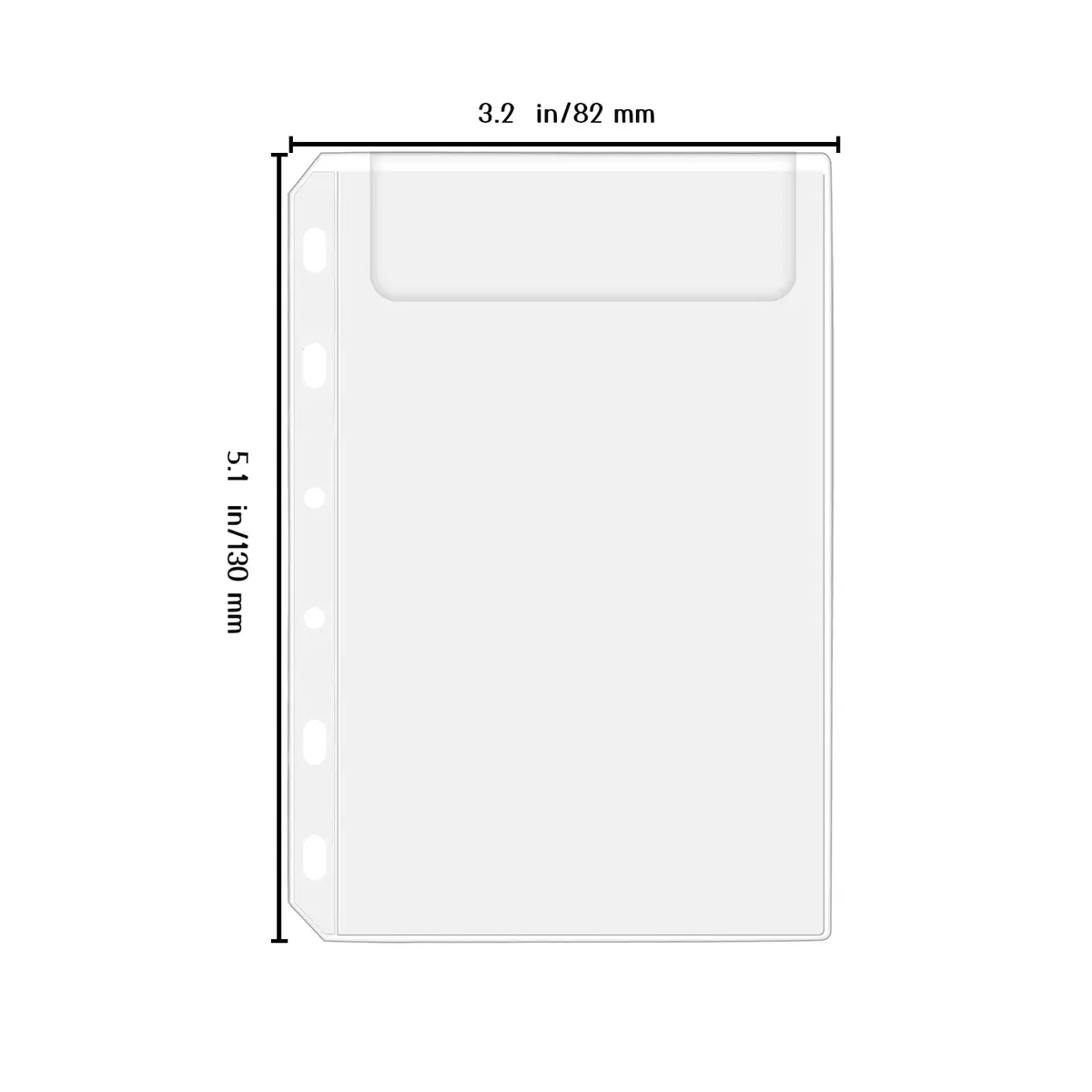 Antner 12PCS A7 Mini Binder Pockets 6-Hole No Zipper Budget Cash Envelopes for A7 6 Ring Binder Wallet, Clear Zipless Cash Stuffing Envelopes - view 3