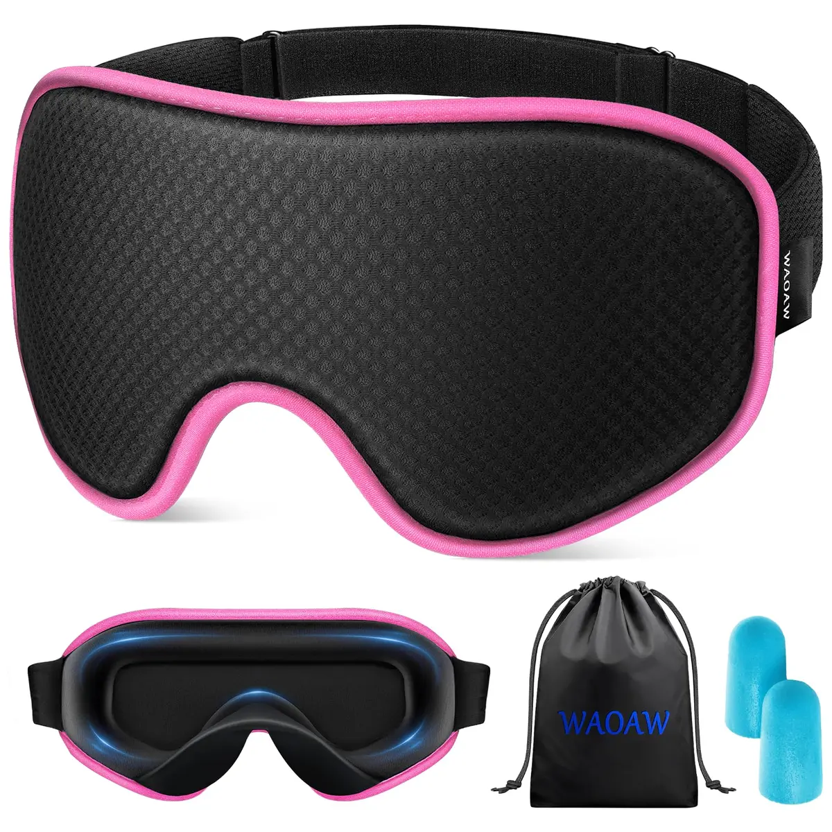 WAOAW Sleep Mask for Men Women | 3D Breathable Soft Comfortable Eye Mask for Travel & Sleep - main product image