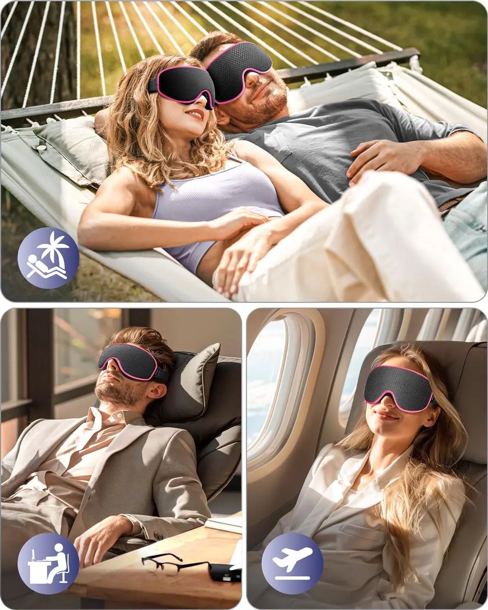 WAOAW Sleep Mask for Men Women | 3D Breathable Soft Comfortable Eye Mask for Travel & Sleep - view 7