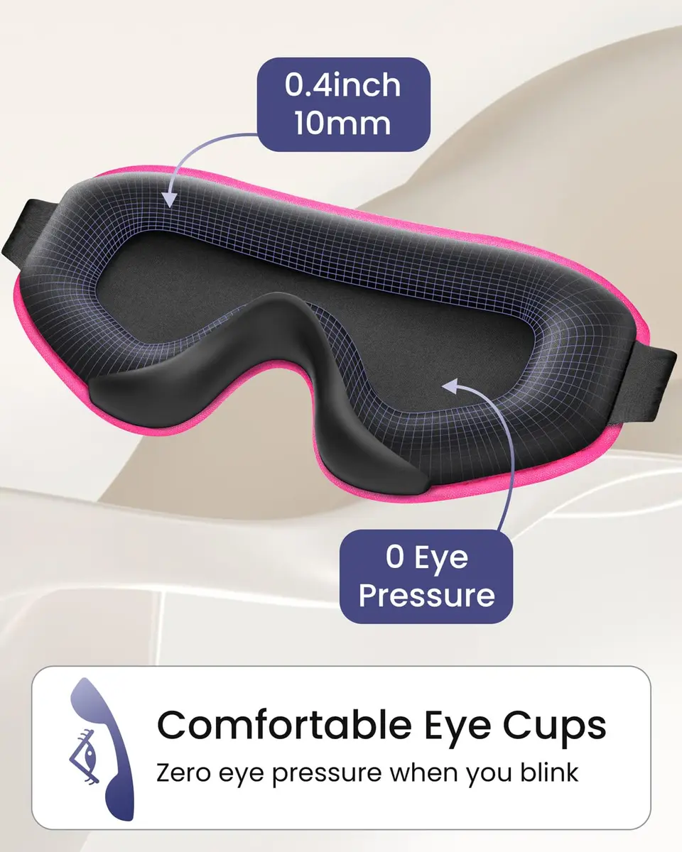 WAOAW Sleep Mask for Men Women | 3D Breathable Soft Comfortable Eye Mask for Travel & Sleep - view 8
