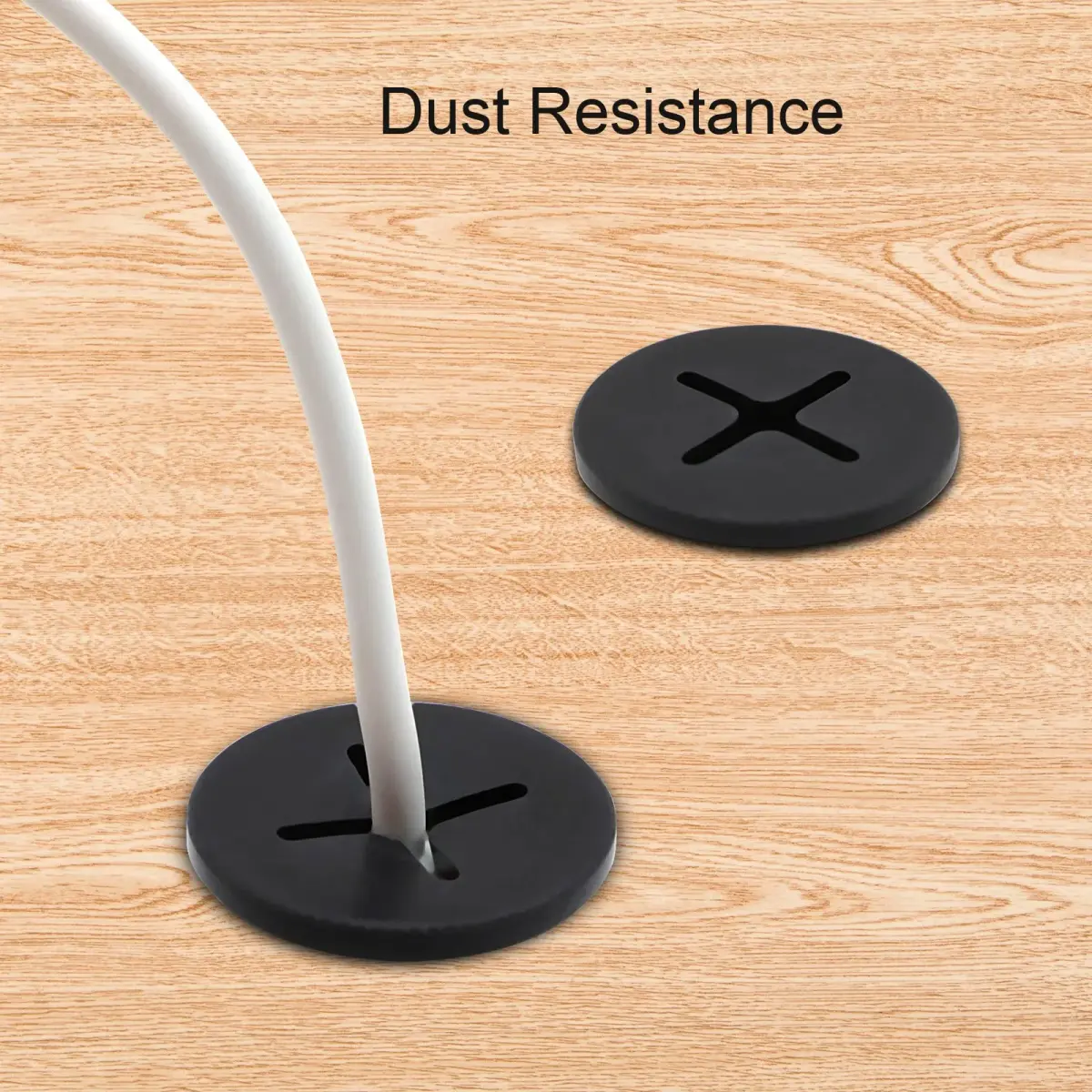 KITANIS 3/4 Inch (20mm) Black Rubber Desk Grommet | Flexible Silicone Cable Cord Grommet | 12-Pack - view 5