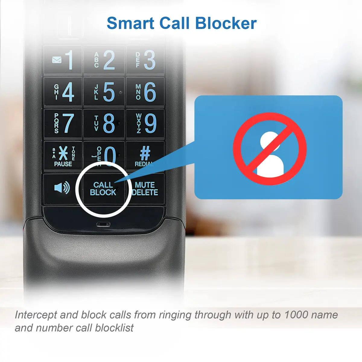 VTech VS122-16 Retro-Design Cordless Phone with Bluetooth Connect to Cell, Call Blocker, Answering System, Full-Duplex Speakerphone, Red - view 4
