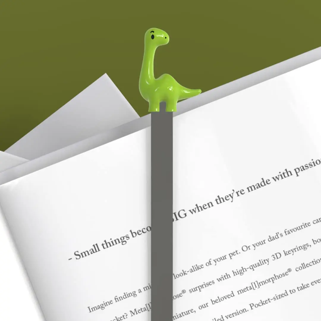 Metalmorphose Dino Bookmark Green | Durable Chrome Book Accessory (standart size) - view 6