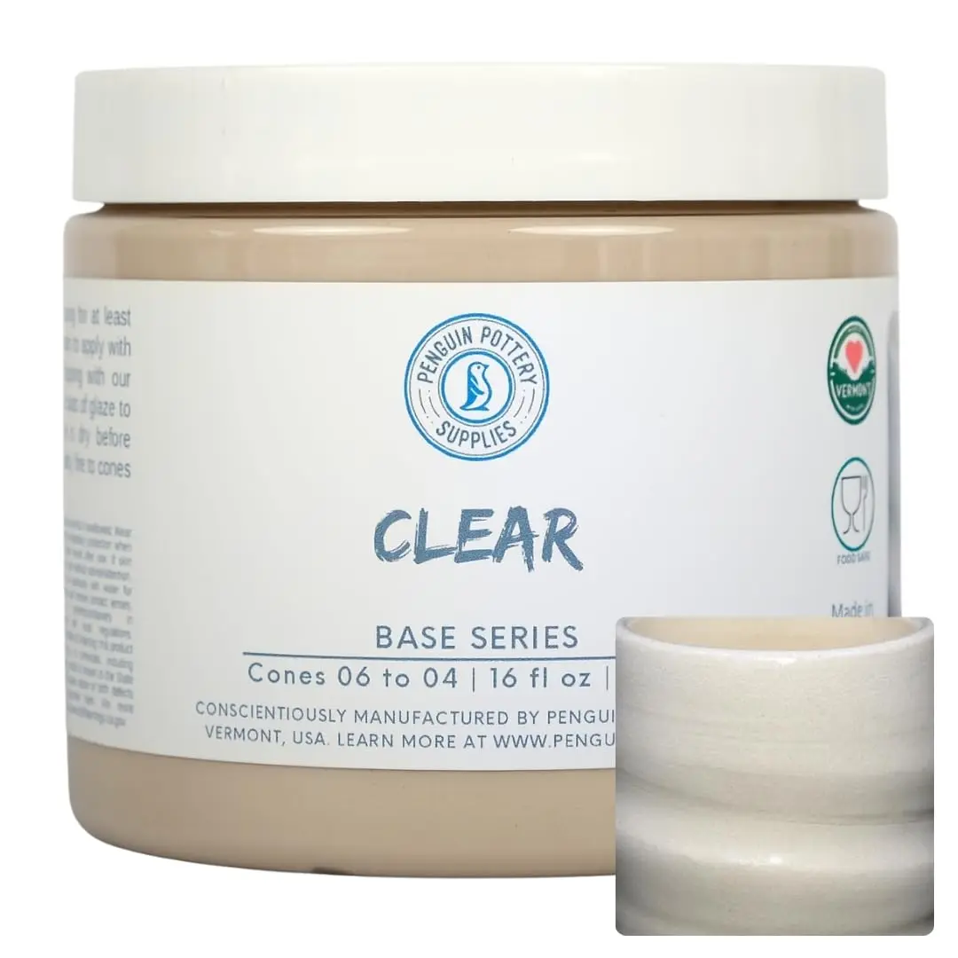Penguin Pottery Clear Glaze Cone 06-04 | Low Fire Ceramic Glaze for Pottery (473 ml) - main product image