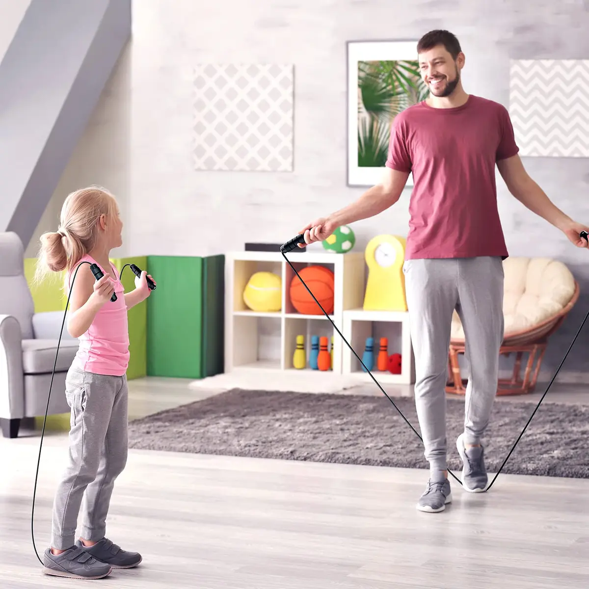 Loocio Jump Rope 110 inches | Tangle-Free Rapid Speed with Ball Bearings for Kids & Adults - view 5